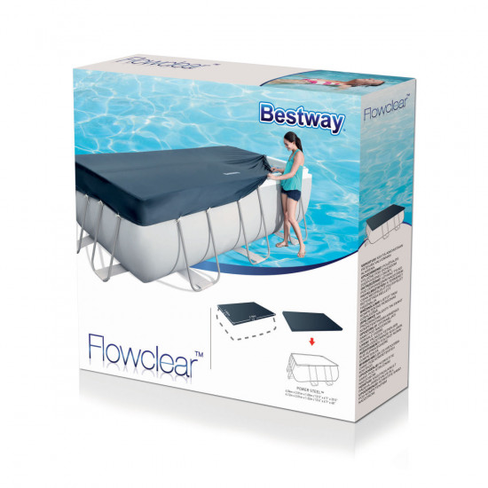 Bâche 4 saisons pour piscine rectangle - L.412 x l.201 cm